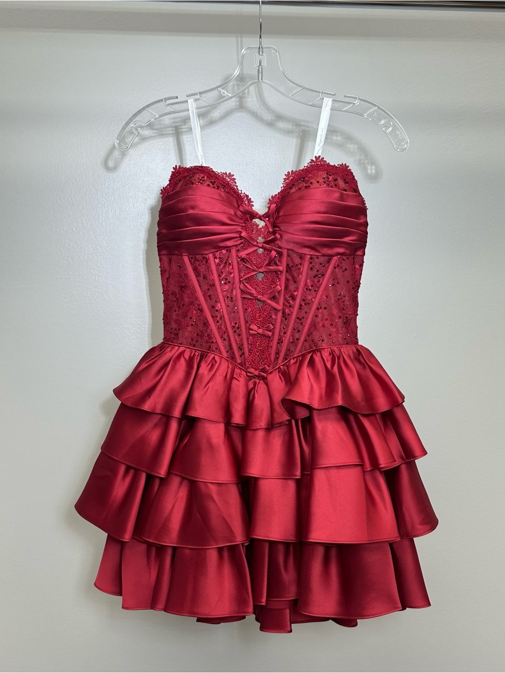 Red Corset Ruffle dress
